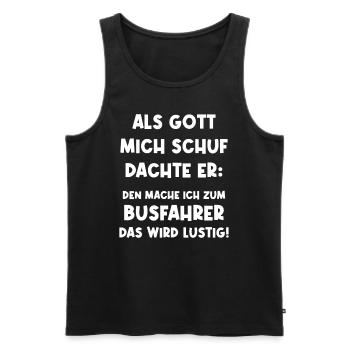 Bus driver Bus driving - Men's Premium Organic Tank Top - black - Front - AI Model Male 178 light (178cm)