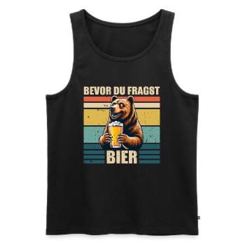 Beer Drink Beer Drinker Beer Bear - Men's Premium Organic Tank Top - black - Front - AI Model Male 178 light (178cm)