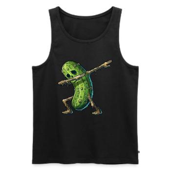 Concombre zombie pour Halloween - Débardeur bio Premium Homme - noir - Devant - Michal (187cm)