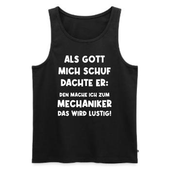 Mechanic Screwdriver Tool Workshop Oily - Men's Premium Organic Tank Top - black - Front - Michal (187cm)