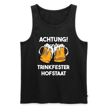 Schützenfest Hofstaat Spruch Bier Schützenkönig - Männer Premium Bio Tank Top - Schwarz - Vorne - Michal (187cm)
