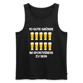Sportverein Spruch Bier und Sportfest - Männer Premium Bio Tank Top - Schwarz - Vorne - Michal (187cm)