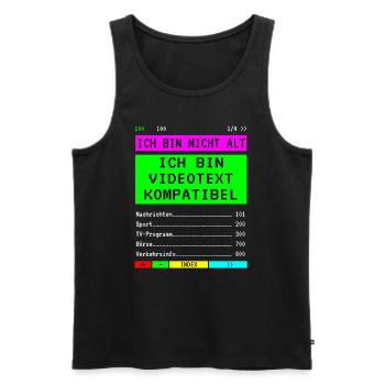 Ich bin nicht alt Geburtstag - Videotext - Männer Premium Bio Tank Top - Schwarz - Vorne - AI Model Male 178 light (178cm)