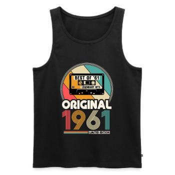 Vintage 1961 born Vintage Best of '61 - Men's Premium Organic Tank Top - black - Front - Michal (187cm)