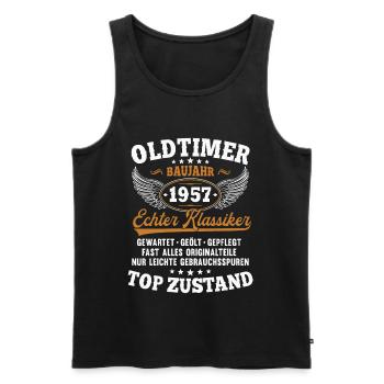 Oldtimer Baujahr 1957 Jahrgang Geburtstag Geschenk - Männer Premium Bio Tank Top - Schwarz - Vorne - Michal (187cm)