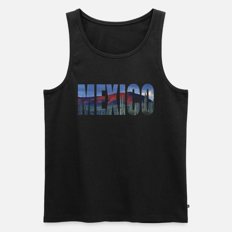 mexiko mexico kaktus - Männer Premium Bio Tank Top - Schwarz