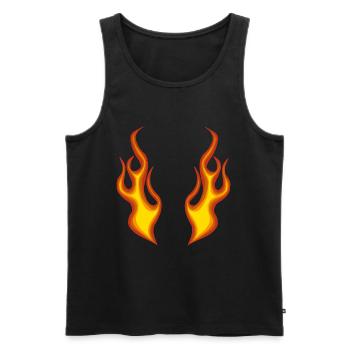 Body Flamme - Männer Premium Bio Tank Top - Schwarz - Vorne - AI Model Male 178 light (178cm)