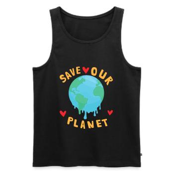 Save Our Planet Klimawandel Nachhaltig - Männer Premium Bio Tank Top - Schwarz - Vorne - AI Model Male 178 light (178cm)