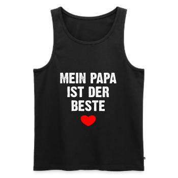 Mein Papa Ist Der Beste - Männer Premium Bio Tank Top - Schwarz - Vorne - Michal (187cm)