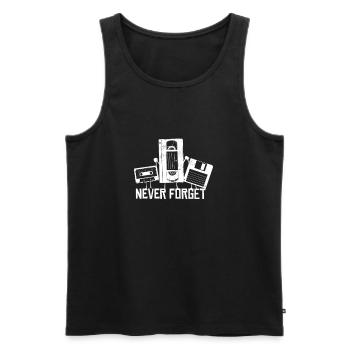 Lustiges Retro 80er 90er Jahre VHS Kassette 90s - Männer Premium Bio Tank Top - Schwarz - Vorne - AI Model Male 178 light (178cm)