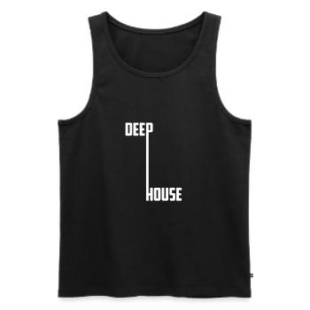 Deep House Rave EDM - Men's Premium Organic Tank Top - black - Front - AI Model Male 178 light (178cm)