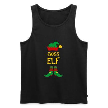 BOSS ELF Christmas costume Christmas gift - Men's Premium Organic Tank Top - black - Front - AI Model Male 178 light (178cm)