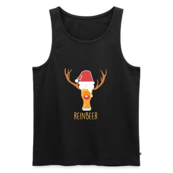 Reinbeer Bierglas Bier Rentier Kostüm Weihnachten - Männer Premium Bio Tank Top - Schwarz - Vorne - Michal (187cm)