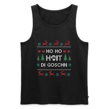 Ho Hoit Di Goschn Ugly Christmas Sweater Geschenk - Männer Premium Bio Tank Top - Schwarz - Vorne - Michal (187cm)