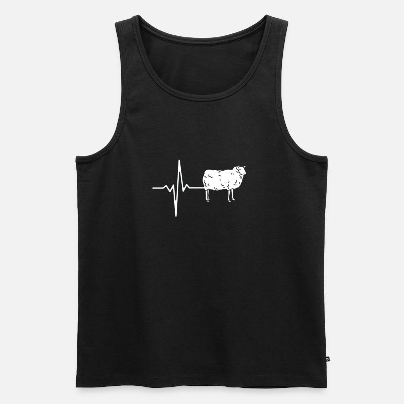 Herzschlag Schaf Schäfer Schafhirte - Männer Premium Bio Tank Top - Schwarz