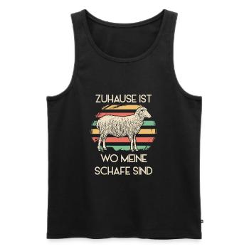 Zuhause Ist Wo Meine Schafe Sind Schafhirte Bauer - Männer Premium Bio Tank Top - Schwarz - Vorne - AI Model Male 178 light (178cm)