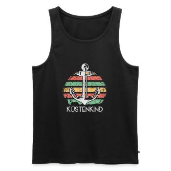 Küstenkind Anker Nordsee Ostsee Heimat Moin - Männer Premium Bio Tank Top - Schwarz - Vorne - Michal (187cm)