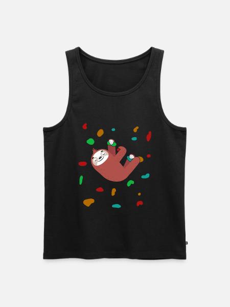 Bunte Kletterwand Faultier Kletterer Boulder - Männer Premium Bio Tank Top - Schwarz