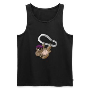 Klettern Bouldern Karabiner Faultier Lustig - Männer Premium Bio Tank Top - Schwarz - Vorne - AI Model Male 178 light (178cm)