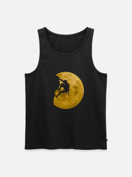 Climbing bouldering full moon climber boulder - Men's Premium Organic Tank Top - black
