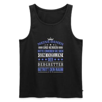 Seine Exzellenz Der Bergretter Spruch - Männer Premium Bio Tank Top - Schwarz - Vorne - AI Model Male 178 light (178cm)