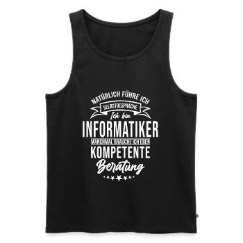 Spruch Informatiker Kompetente Beratung - Männer Premium Bio Tank Top - Schwarz - Vorne - Michal (187cm)
