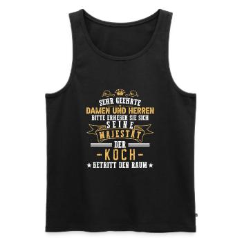 Seine Majestät Der Koch Betritt Den Raum - Männer Premium Bio Tank Top - Schwarz - Vorne - Michal (187cm)