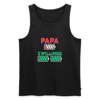 Papa Vater Doppelt So Cool Zwillinge - Männer Premium Bio Tank Top - Schwarz - Vorne - Michal (187cm)