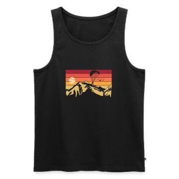 Gleitschirm Berge Paragleiten - Männer Premium Bio Tank Top - Schwarz - Vorne - Michal (187cm)