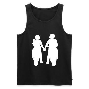 Bikercouple Couples Motorcycle Biker Couple - Men's Premium Organic Tank Top - black - Front - AI Model Male 178 light (178cm)