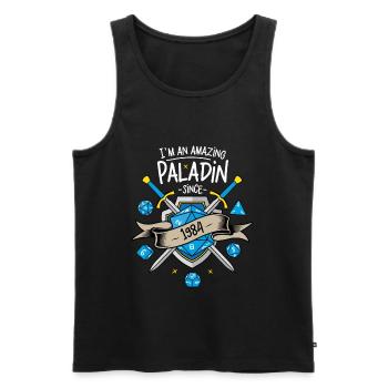 Ich bin seit 1984 ein erstaunlicher Paladin - Männer Premium Bio Tank Top - Schwarz - Vorne - AI Model Male 178 light (178cm)