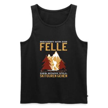 Reichet Mir Die Felle - Skitour Tourenski - Männer Premium Bio Tank Top - Schwarz - Vorne - Michal (187cm)