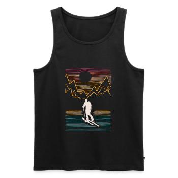 Touring ski touring - Men's Premium Organic Tank Top - black - Front - AI Model Male 178 light (178cm)