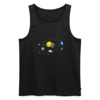 Vous êtes ici - Space Solar System - Débardeur bio Premium Homme - noir - Devant - Michal (187cm)