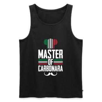 Restaurant Chef Master Of Carbonara Cuisine - Men's Premium Organic Tank Top - black - Front - Michal (187cm)