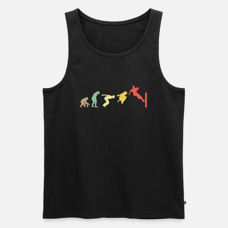 Retro Parkour Evolution - Männer Premium Bio Tank Top - Schwarz