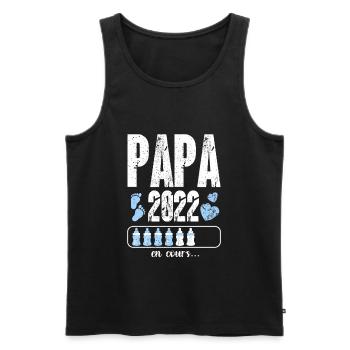 futur papa père 2022 - Débardeur bio Premium Homme - noir - Devant - Michal (187cm)