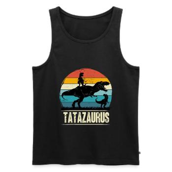 Tatazaurus papa t-rex père polonais - Débardeur bio Premium Homme - noir - Devant - Michal (187cm)