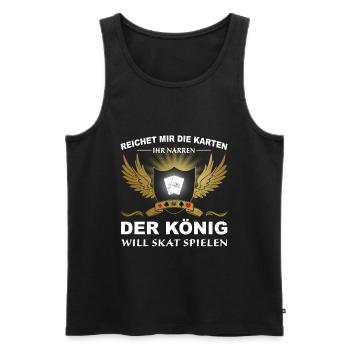 Der König will Skat spielen - Männer Premium Bio Tank Top - Schwarz - Vorne - Michal (187cm)