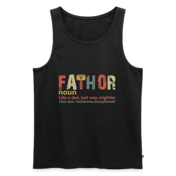 Vintage Fathor Anniversaire Fête des pères Drôle papa - Débardeur bio Premium Homme - noir - Devant - Michal (187cm)