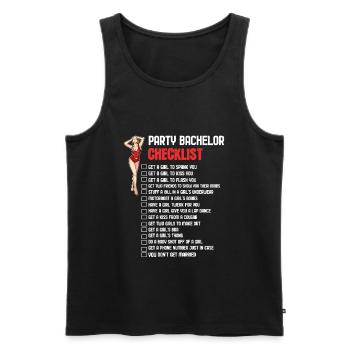 Bachelor Party Checklist - Männer Premium Bio Tank Top - Schwarz - Vorne - Michal (187cm)