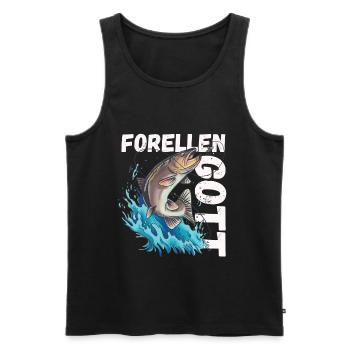 Forellen Gott - Männer Premium Bio Tank Top - Schwarz - Vorne - AI Model Male 178 light (178cm)