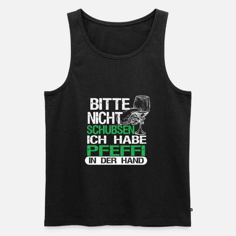 Pfeffi in der Hand - Männer Premium Bio Tank Top - Schwarz