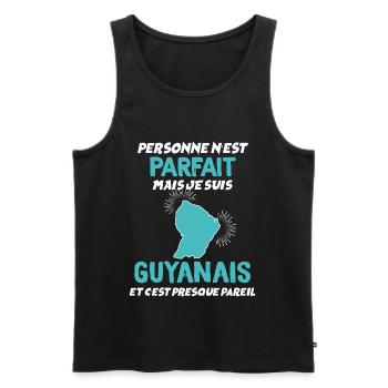 Le Guyanais Parfait Citation Drôle Guyane - Débardeur bio Premium Homme - noir - Devant - Michal (187cm)