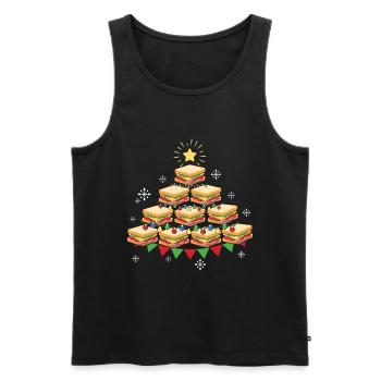 Fast Food Sandwich Christmas Tree - Männer Premium Bio Tank Top - Schwarz - Vorne - Michal (187cm)