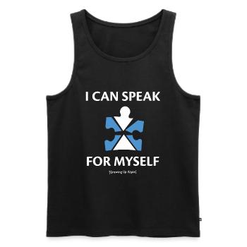 Autism I Can Speak For Myself - Men's Premium Organic Tank Top - black - Front - Michal (187cm)