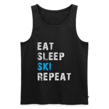 Eat Sleep Ski Repeat - Eat Sleep Ski Again - Men's Premium Organic Tank Top - black - Front - Michal (187cm)