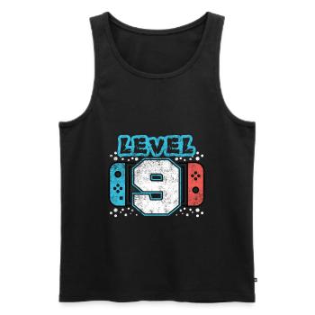 Niveau 9 - Conception de cadeaux 9e anniversaire - Débardeur bio Premium Homme - noir - Devant - AI Model Male 178 light (178cm)