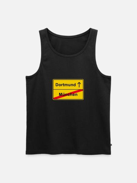Dortmund anti München anti Bayern Südtribüne Derby - Männer Premium Bio Tank Top - Schwarz