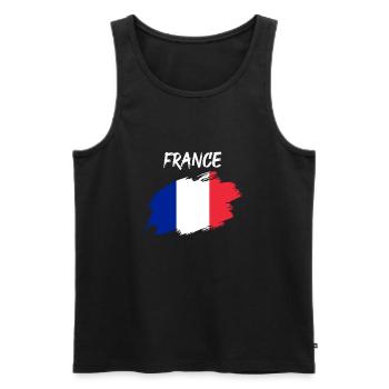 France drapeau français drapeau tricolore - Débardeur bio Premium Homme - noir - Devant - Michal (187cm)